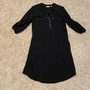 Black dress with pockets navy blue with flowers